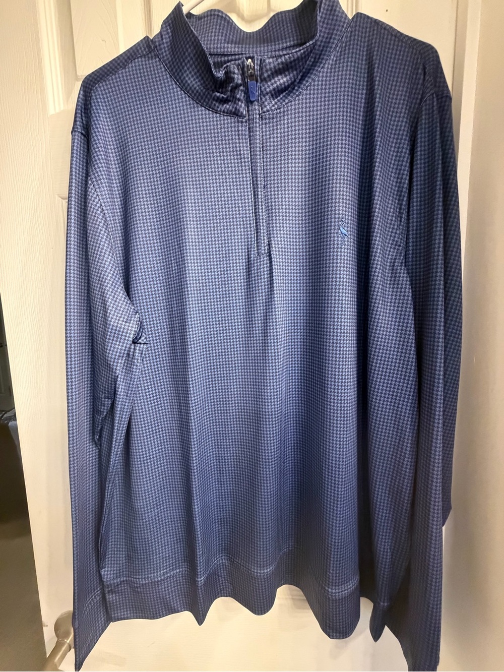 Tailorbyrd Men's Blue Long-Sleeve Quarter-Zip Performance Top